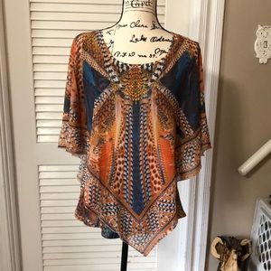 One World NWOT tank with sheer overlay